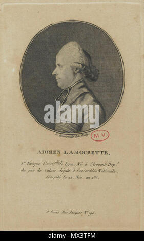 . Deutsch : Antoine-Adrien Lamourette (1742-1794), konstitutioneller Bischof des départements Rhône-et-Loire . vers 1800. F. Bonneville 28 Adrien Lamourette Banque D'Images