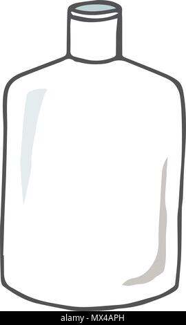 Bouteille vide dessin illustration vecteur style doodle texture couleur plats vintage ancien élément clip art verre fond blanc similaire Illustration de Vecteur