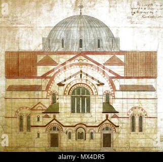 . Anglais : conception architecturale de la cathédrale Sainte-Sophie à Bayswater, Londres, 1820 . 1820. Inconnu 55 La conception architecturale, la cathédrale orthodoxe Sainte-sophie, Londres, années 1820 Banque D'Images