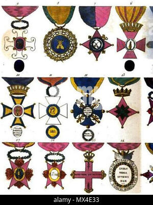 . English : Collection historique des ordres de chevalerie civils et militaires... . 182056 Aristide Michel Perrot - Collection historique des ordres de chevalerie civils et militaires (1820), pl. XIX1 Banque D'Images