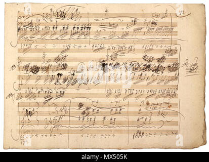 . Autographe de trio pour piano opus 70 par L.v. Circa 1810 Beethoven .. Ludwig von Beethoven 78 BeethovenGhostManuscript Banque D'Images