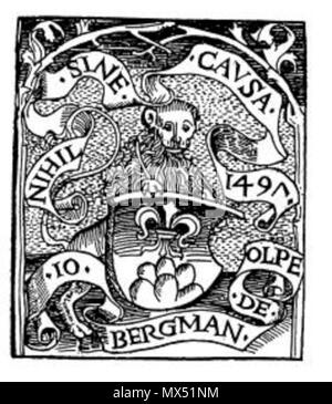 . Johann von Bergmann Olpe, Druckermarke . um 1497 ( ?). Inconnu 81 Bergmann, Johann - druckermarke Banque D'Images