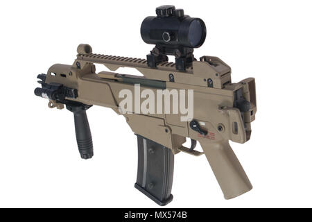 Assault Rifle isolé sur fond blanc Banque D'Images