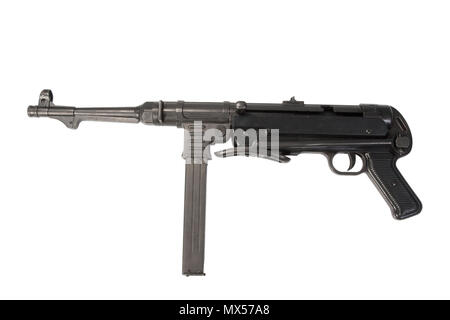 MP40 mitraillette sur fond blanc Banque D'Images