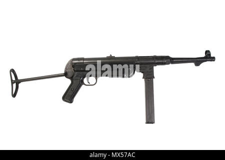 MP40 mitraillette sur fond blanc Banque D'Images