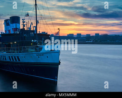 Bateau à vapeur Waverley est le dernier bateau à vapeur de mer dans le monde, actuellement basé à Glasgow, en Écosse. Banque D'Images