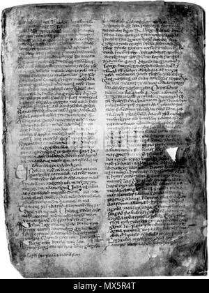 . Télécopieur, page 55 -dans le livre de Leinster, utilisé dans le Projet Gutenberg e-livre de l'ancienne épopée irlandaise Táin Bó Cúalnge traduit par Joseph Dunn . Manuscrit du 12e siècle. Inconnu 91 Livre de Leinster Facsimilepage55 Banque D'Images