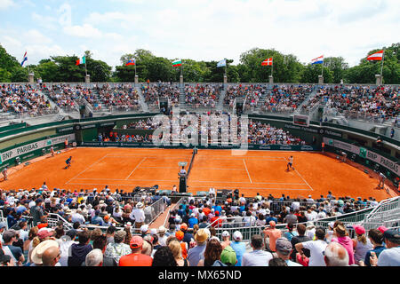 Paris, France. 31 mai, 2018. Une vue générale Tennis : une vue générale de l'Open de France de tennis à la Roland Garros à Paris, France . Credit : AFLO/Alamy Live News Banque D'Images