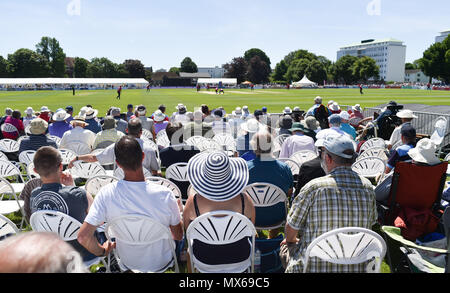 Eastbourne UK 3 Juin 2018 - Beau temps ensoleillé au cours de la Royal London un jour de cricket entre Sussex les requins et Essex Eagles à la masse Saffrons à Eastbourne UK Crédit : Simon Dack/Alamy Live News Banque D'Images