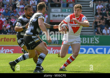 St Helens, Royaume-Uni. 3e juin 2018. Dimanche 3 Juin 2018 , TOTALEMENT méchants, stade St Helens, Angleterre ; Ladbrokes Challenge Cup, remporteront St Helens v Hull FC ; Mark Percival de St Helens Crédit : News Images /Alamy Live News Banque D'Images