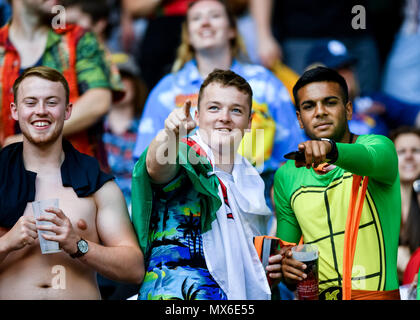 Londres, Royaume-Uni. 3e juin 2018. Les fans lors de la série mondiale de HSBC Le rugby à 7 au stade de Twickenham à Londres dimanche, 03 juin 2018. L'Angleterre, Londres. Credit : Crédit : Wu G Taka Taka Wu/Alamy Live News Banque D'Images