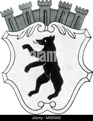 . Deutsch : Das kleine Wappen von der Stadt Berlin 1900.. Français : petit blason de Berlin à partir de 1900. vers 1900. scan Jwnabd 135 armoiries des petits 1900 Berlin Banque D'Images