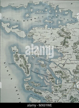 . Français : Carte du pays de Santones sous les Romains le Pertuis d'Antioche . avant 1878. Auguste Lacurie (1799-1878) 116 Carte du pays de Santones sous les Romains le Pertuis d'Antioche Banque D'Images