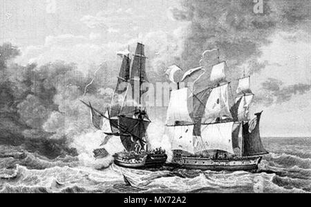 . Anglais : Lutte du HMS Loizeau et le Bayonaise . Jean François Hue (Français, 1751-1823) 77 vs Bayonnaise PW4707 Embuscade-cropped Banque D'Images