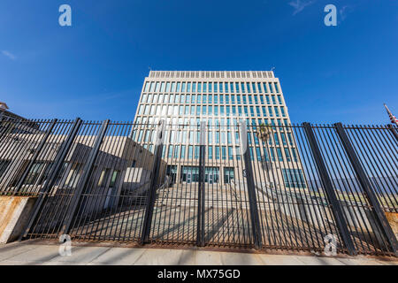 L'ambassade des États-Unis d'Amérique, a rétabli le 20 juillet 2015 à La Havane, Cuba Banque D'Images