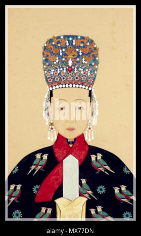 . Le portrait officiel de la dynastie des Ming Imperial Empress . Dynastie des Ming. Peintre de la Chine impériale 127 Dynastie Ming Impératrice XiaoHe Banque D'Images