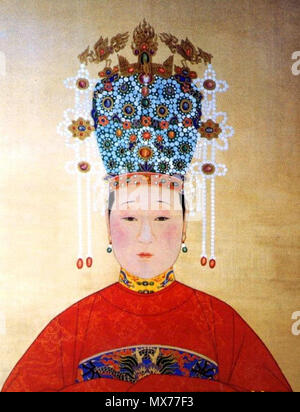 . Le portrait officiel de la dynastie des Ming Imperial Empress . Dynastie des Ming. Peintre Impérial Chinois 127 Xiaojingxian Impératrice de la dynastie Ming Banque D'Images