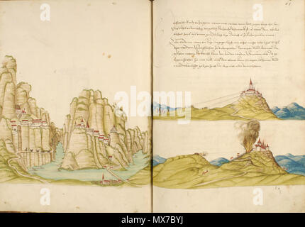 . English : Daniel Specklin, Architectura von Festungen, plume, encre, aquarelle, 1583 . 15 janvier 2007, 11:25:42. Mathieu Bertola/Musées de la Ville de Strasbourg 152 Daniel Specklin, Architectura von Festungen p.61 Banque D'Images