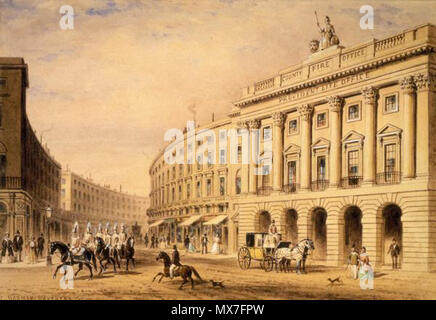 . L'incendie du comté Office, Londres . L'incendie du bâtiment de bureau intégrant le Bureau de la vie de prévoyance, à l'extrémité inférieure de la rue Regent comme vu de Piccadilly Circus. première moitié du 19e siècle 145 County Fire Office, Londres, première moitié du xixe siècle. L'incendie du bâtiment de bureau intégrant le Bureau de la vie de prévoyance, Regent Street MoL Banque D'Images