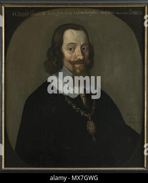 . Portrait de David Gloxin . Deutsch : Porträt des Lübecker Syndicus Gloxin David von unbekannter part nach Anselm van Hulle. Im Nationalmuseum de Stockholm. . Vers 1650. 155 David Gloxin inconnu portrait dans Nationalmuseum Suède Banque D'Images