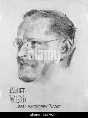 . Anglais : Circa 1922 portrait au fusain d'Everett Walsh par James Montgomery Flagg . 7 juillet 2014, 10:25:44. James Montgomery Flagg 200 Everett Walsh 1934 Banque D'Images