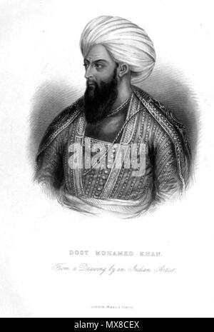 . Anglais : Dost Mohammed Khan . 1860. Artiste inconnu ; Texte de E. H. Nolan 169 Dost Mohammed Khan Portrait Banque D'Images