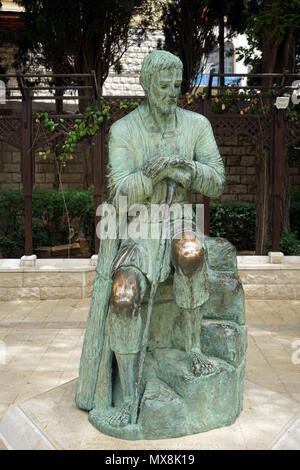 NAZARET, ISRAËL - CIRCA MAI 2018 Sculpture de Saint Joseph Banque D'Images