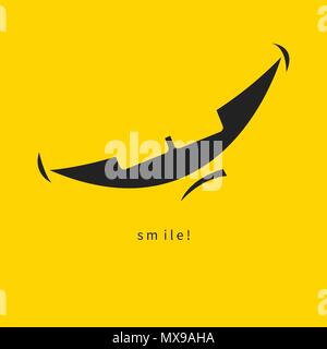 Smiley jaune, bouche ouverte. Card fools day. Vector illustration Illustration de Vecteur