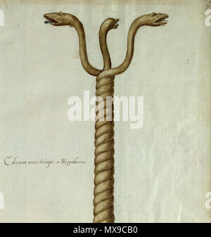 . Anglais : Le Serpent à Istanbul, colonne Détail montrant les trois têtes de serpent et la colonne. À partir de l'Album Freshfield (Trinity College Library MS O.17.2). Pour plus de détails, voir : Vues de Constantinople : l'Album Freshfield, le 1 décembre 2015 en ligne. 1574. Pas de 16e siècle artiste germanophone 228 Album Freshfield, Serpent (colonne 6) fol - détail 2 Banque D'Images