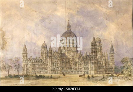 . Design pour le Parlement allemand (le Reichstag). 1872. George Gilbert Scott 239 George Gilbert Scott Reichstag 1872 Banque D'Images