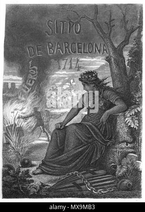 . Français : Historia del bloqueo mémorable y sitio de Barcelona heroica y defensa de los Fueros y Privilegios de Cataluña en 1713-1714 . 24 mars 2012. Mateu Bruguera (1820-1882) 281-Historia-mémorable sitio-Barcelone-1714-mateo-bruguera Banque D'Images