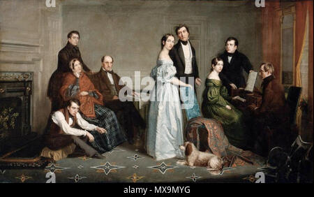 . La famille Hollingsworth. vers 1840. Huile sur toile. 106,68 x 183,2 cm (42 x 72 1/8 in.). Musée des beaux-arts de Boston . vers 1840. Ca HollingsworthFamily 283 George Hollingsworth 1840 byGeorgeHollingsworth MFABoston Banque D'Images