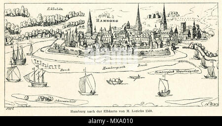 . Anglais : Melchior Lorichs,. Konstantinopel Unter dem Grossen aufgenommen Sultan Suleiman dans Jahre 1559 durch Melchior Lorichs aus Flensburg nach der Handzeihnung Üniversitats-Bibliotek des Künstlers dans der zu Leiden, Munich, R. Oldenbourg, 1902 . 1559265 Hamburg nach der von Elbkarte M Lorichs - 1568 - 1568 Melchior Lorck Banque D'Images