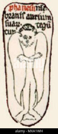 . Anglais : Panotti, à partir de la Hereford Mappa Mundi. 31 octobre 2014, 15:51:32. Mappa Mundi inconnu 276 Hereford - Détail - Panotti Banque D'Images