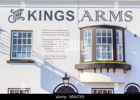Le Kings Arms pub, port de Weymouth et maison de ville en bord de mer , Dorset, Angleterre, côte sud, Grande Bretagne, UK, FR,eu Banque D'Images