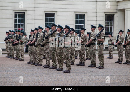 La formation des soldats de la Caserne Wellington dans le centre de Londres Banque D'Images