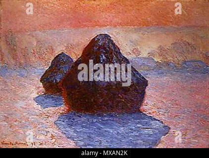 . Anglais : les meules. (Effets de neige ; la lumière du soleil.) par Claude Monet, 1890-1891. Huile sur toile. . 2 novembre 2006 (date d'origine). Claude Monet 295 Droit Meule, effet de gelee blanche (White, 1890-1891), 1891 L'effet du gel, de la National Gallery of Scotland, Édimbourg Banque D'Images