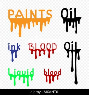 De régler les débits de la peinture à l'huile encre sang liquide Illustration de Vecteur