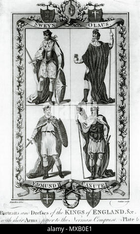 . Cette image PNG est une version miniature du fichier : Kings Sweyn, Olaus, Edmund II, Canut.jpg. En général, la version miniature doit être utilisé pour afficher le fichier des communes, afin de réduire la taille de fichier d'images miniatures. Les éventuelles modifications à l'image doit être basée sur cette version PNG afin de prévenir la perte d'une génération, et les deux versions devraient être mises à jour. Voir ici pour plus d'informations. Deutsch | English | suomi | français | македонски | മലയാളം | português | русский |  +/- 18e siècle gravure du début des rois Anglais Sweyn, Olaus, Edmund II, et Canut Potrait National Banque D'Images