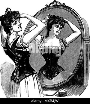 . Anglais : un invicorator corset pour femme. Anglais :  = =LES MÉDECINS RECOMMANDENT LE BREVET REAST = = Invigorator corsets. Pour les dames, femmes, garçons, filles, et des enfants. Le Dr M. O. B. NEVILLE, L.R.C.P., Edin. La Direction médicale de la santé, dit, Novembre 1st, 1890 : -- "d'un point de vue scientifique ou, je suis d'avis que votre corset est la seule qui offre du soutien sans trop la compression des organes vitaux. Son élasticité, dans une grande mesure, les en empêche. Je suis convaincu par son appui de dos et les épaules, qu'il s'agit d'une aide matérielle à l'élargissement de la poitrine.' 'Mrs. JOURNAL DE LA MODE DE WELDON,' déclare Juillet '90 : -- Banque D'Images