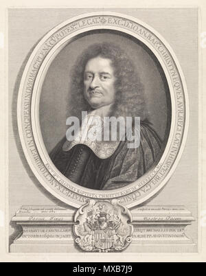 . Anglais : une gravure 1700 par Pieter van Schuppen à partir d'un portrait de Jean-Baptiste Christyn fait ch. 1678 . 1700. Pieter van Schuppen 313 Jean-Baptiste Christyn, chancelier de Brabant Banque D'Images