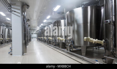 Fûts pour la fermentation du vin en usine vigneron Banque D'Images