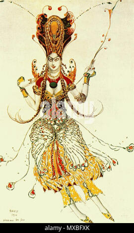 . *Костюма Эскиз Жар-Птицы* И.Стравинского. 1910 . 1910. Бакст 353 L'Oiseau de feu (Bakst) 02 Banque D'Images