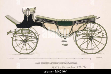 . L'impression. L'un d'une série de dessins pour divers types de transports à chevaux par J & C Cooper publié dans le grands carrossiers et charrons' Art Journal. 1903. 358 anonyme, c 1903 Landau Banque D'Images