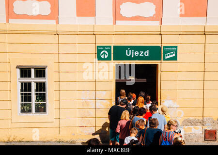 Prague, République tchèque - 27 août 2016 : Ujezd gare du funiculaire de la colline de Petrin Banque D'Images