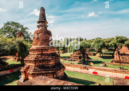 Wat Ratchaburana, d'anciennes ruines d'Ayutthaya, Thaïlande Banque D'Images