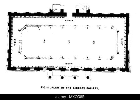 . Anglais : othe Plan de la galerie de la bibliothèque de l'Institution de Londres. 1835. non mentionné/illisible 376 Londres - galerie de la bibliothèque de l'institution Banque D'Images