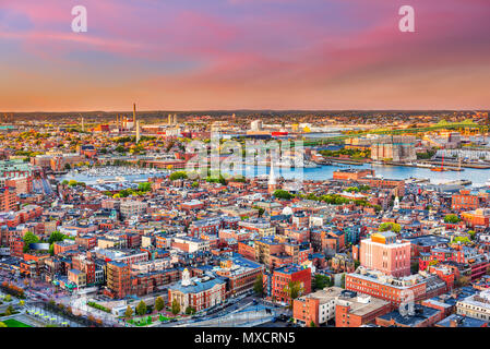 Boston, Massachusetts, USA cityscape sur North End. Banque D'Images