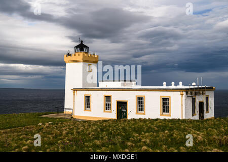 Le phare à Ducansby Head dans le Caithness, en Écosse. Port le plus loin par la route à partir de la fin des terres sur le continent britannique. 20 Mai 2018 Banque D'Images