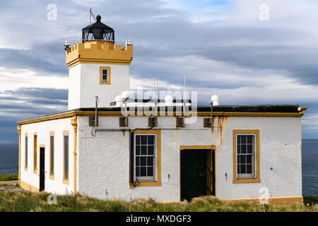 Le phare à Ducansby Head dans le Caithness, en Écosse. Port le plus loin par la route à partir de la fin des terres sur le continent britannique. 20 Mai 2018 Banque D'Images